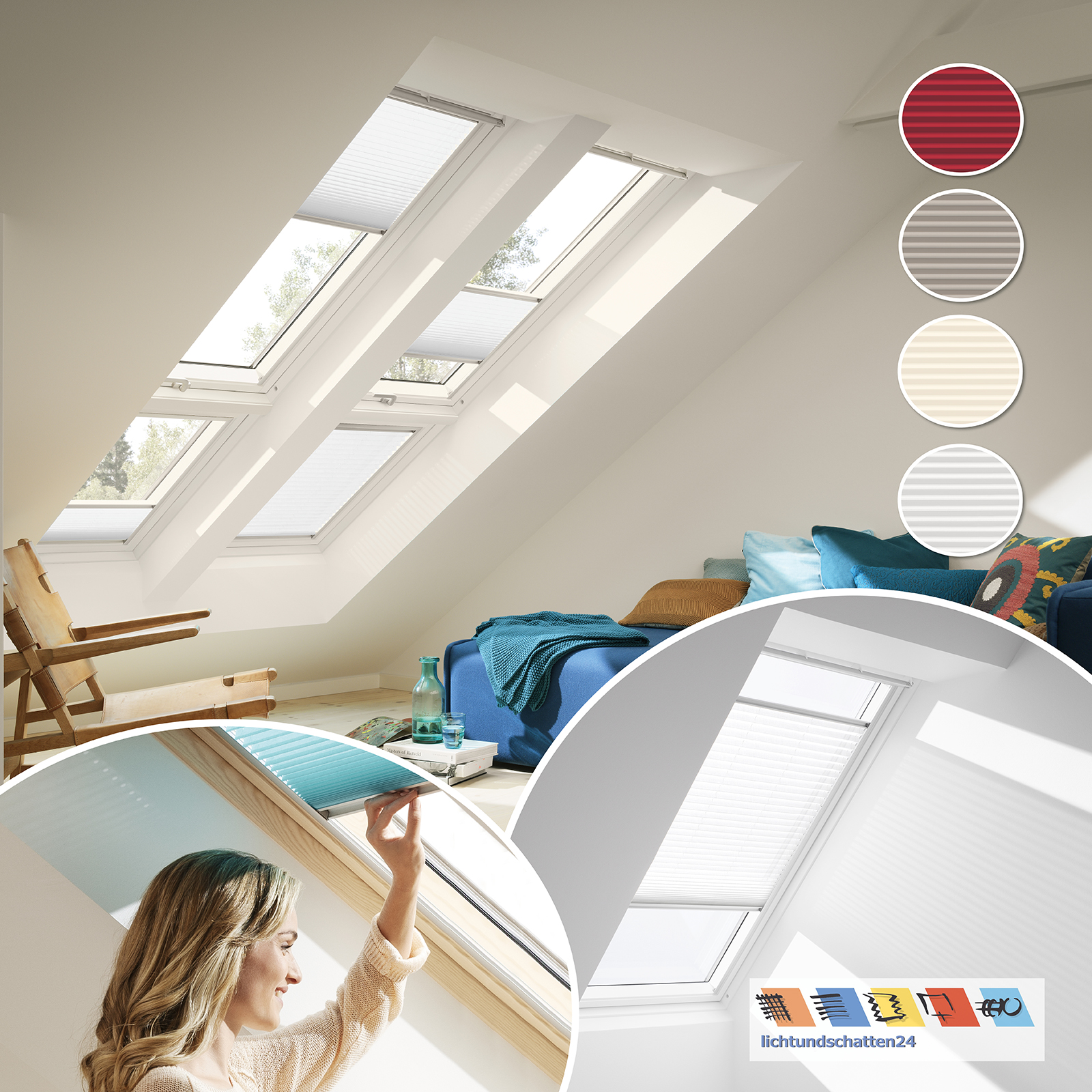 Original VELUX Faltstore Plissee FHL alle Größen für Dachfenster GGU