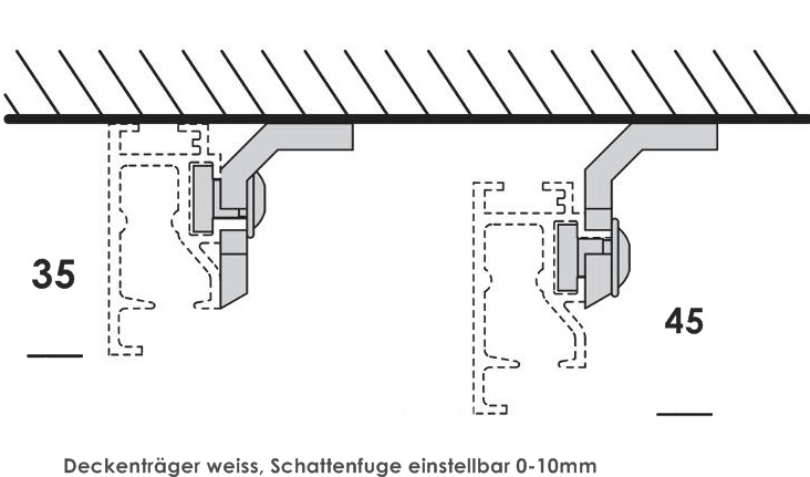 Interstil Flachprofil Vorhangstange Aluminium, Vorhangschiene für